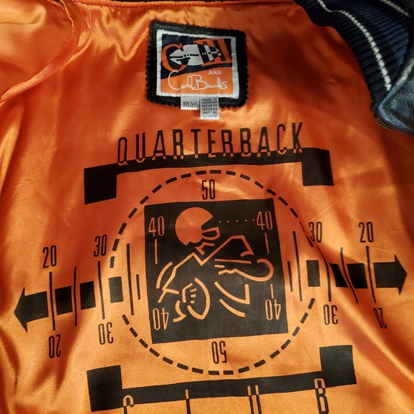 2XL LEATHER CHICAGO BEARS COAT - Picture 4 of 9